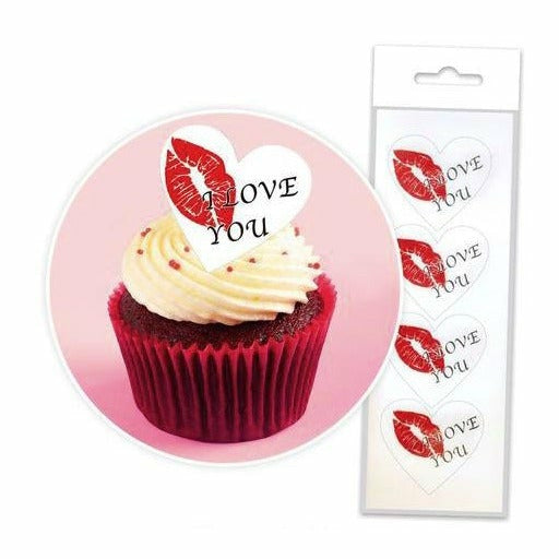 Cake Craft - I Love You Heart Wafer Toppers