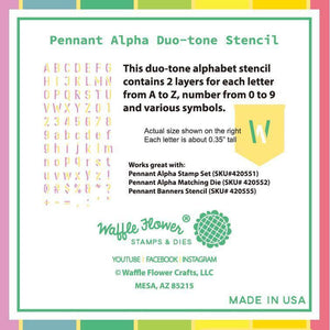 Waffle Flower - Pennant Alpha Duo-tone Stencil