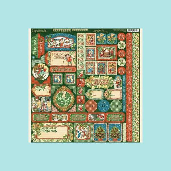 Rosy Brown Graphic 45 Christmas Magic Stickers