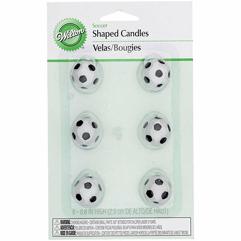 Wilton - Soccer Ball Candles 6 piece