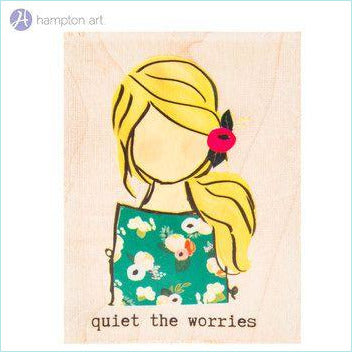 Illustrated Faith Wooden Stamp - Quiet the Worries