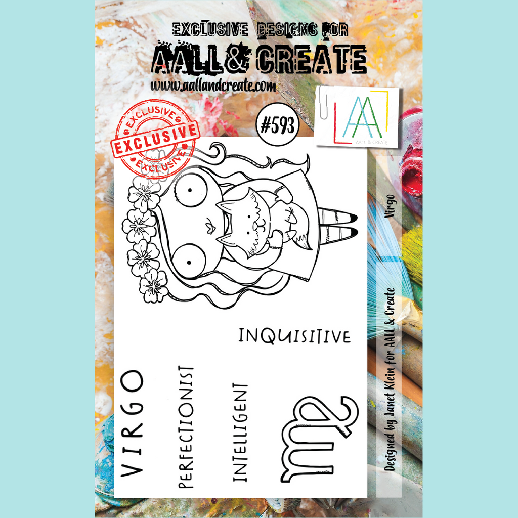 Powder Blue AALL & Create - A7 Stamps Set #593 - Virgo