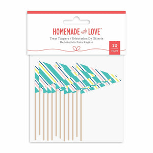 Homemade With Love - Cupcake Toppers Party Flags (12 Pieces)