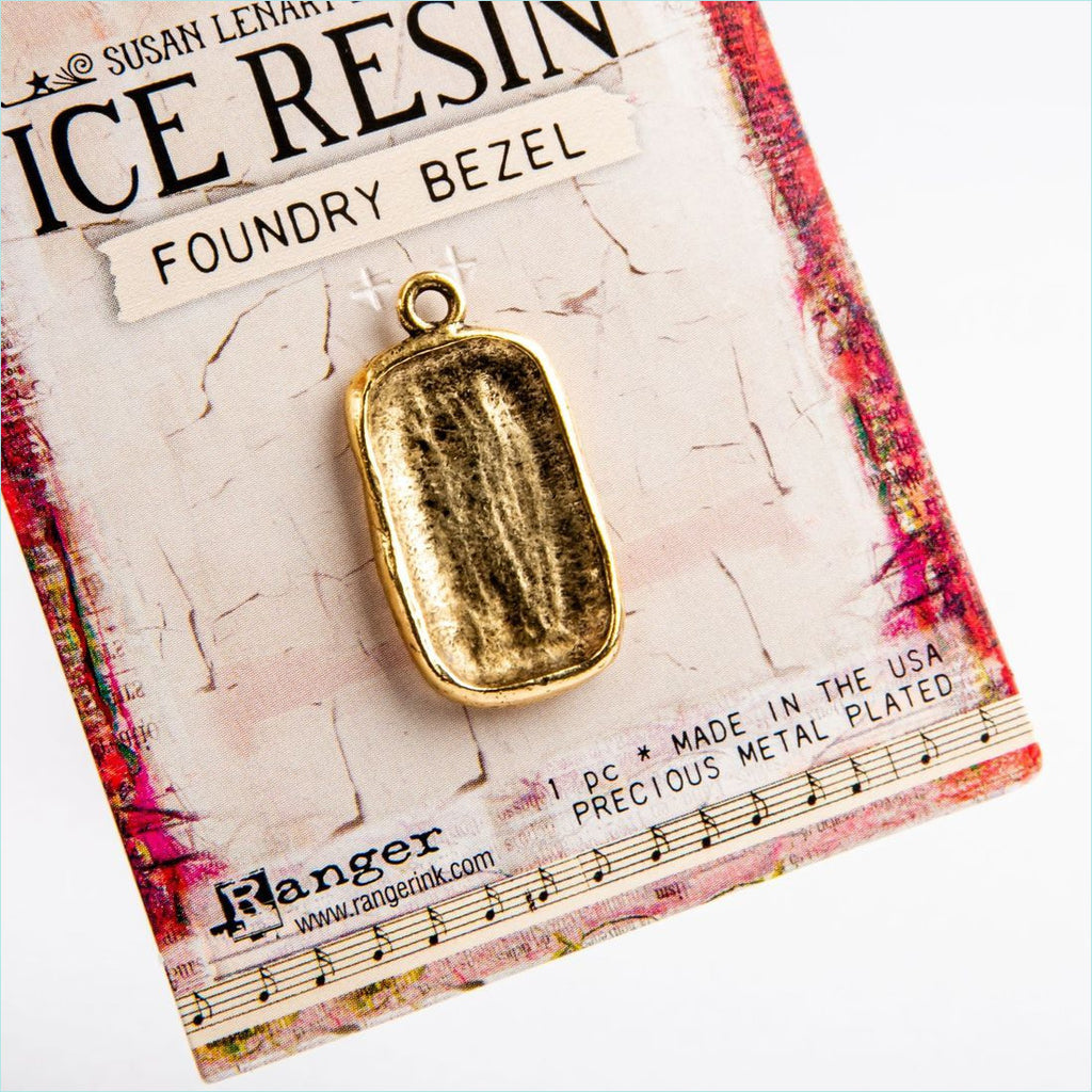 Resin Foundry Bezel Collection - Gold Rectangle Disco