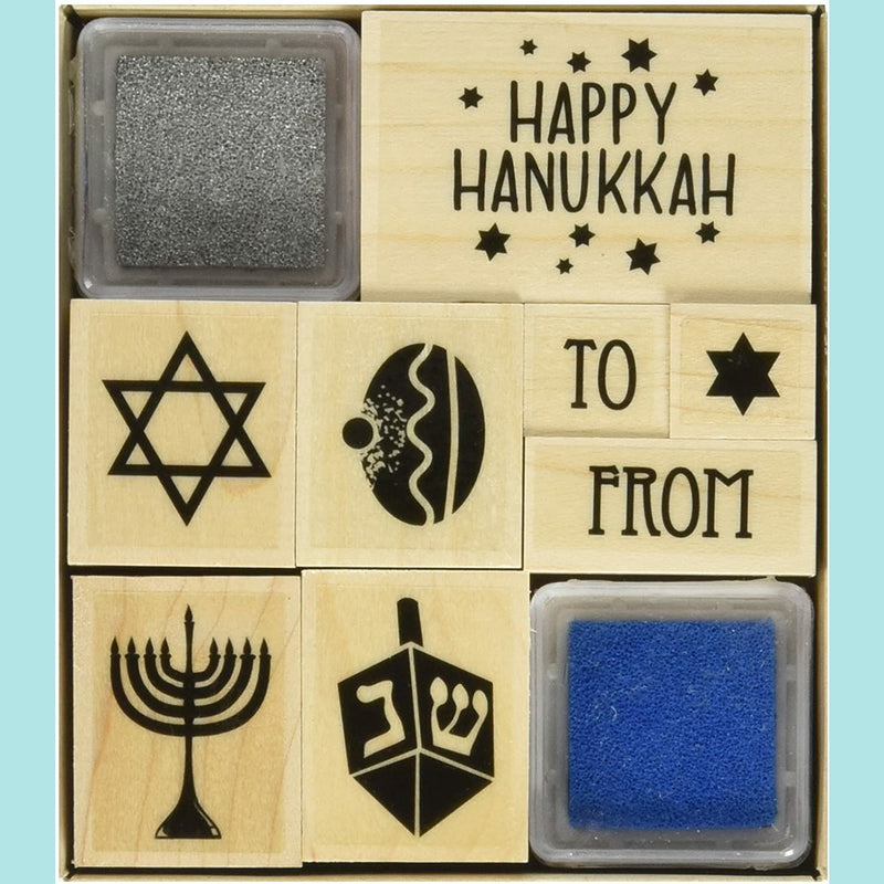 Hero Arts Ink 'n Stamp - Happy Hanukkah Wood Based Stamp Set