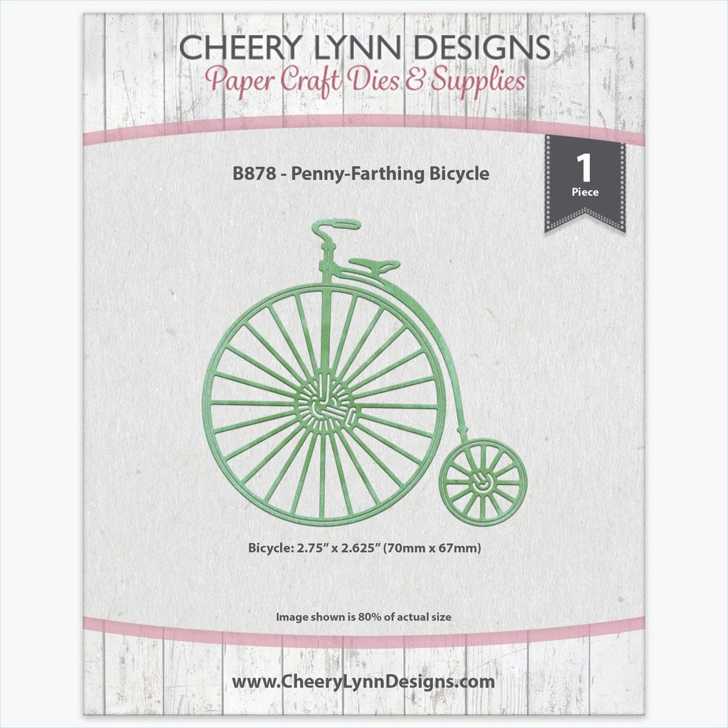 Beige Cheery Lynn Designs Die Set Penny-Farthing Bicycle