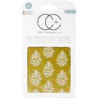 Craft Consortium - Decoupage Papers - Christmas - Golden Pine W/Metallic Gold