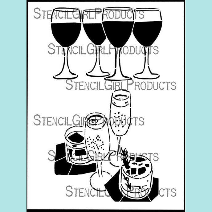 StencilGirl - Ladies' Night & Ritzy Drinks Stencil