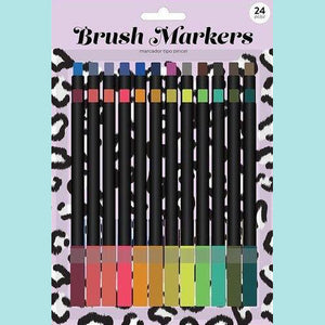 American Crafts - Brush Markers - Fine - Lilac Leopard