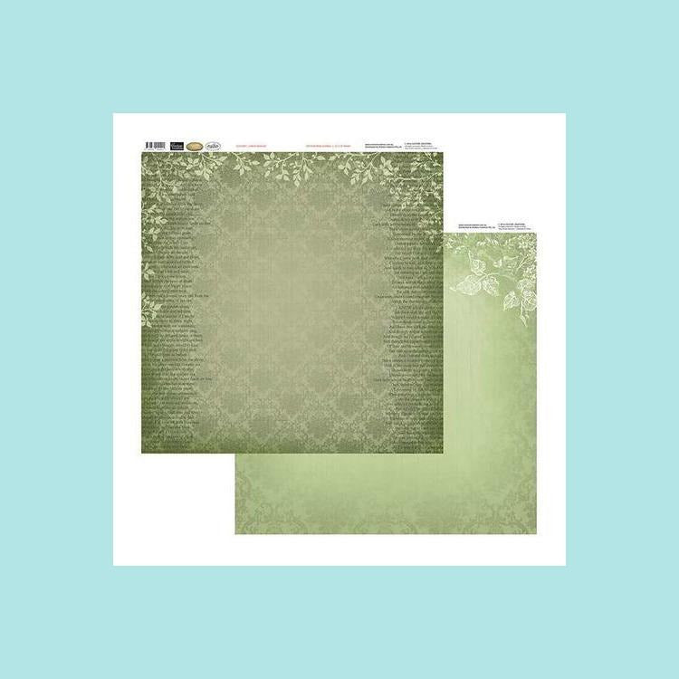 Dark Sea Green Couture Creations - Vintage Roses - Patterned Paper - 12 x 12 inch Sheets