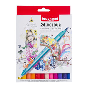 Bruynzeel - Brush Pen Fineliner Set SET 24