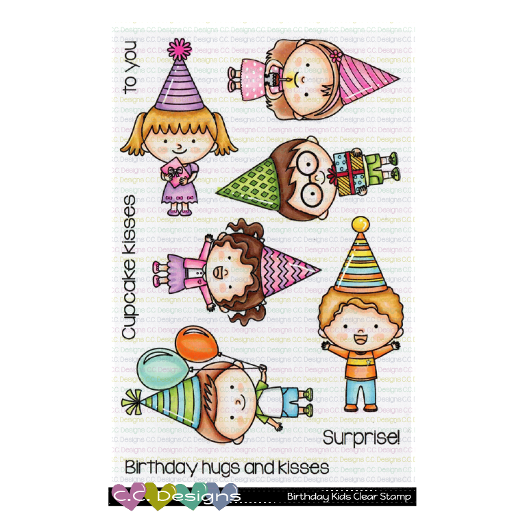 C.C. Designs - Birthday Kids Clear Stamp and Outline Metal Die STAMP