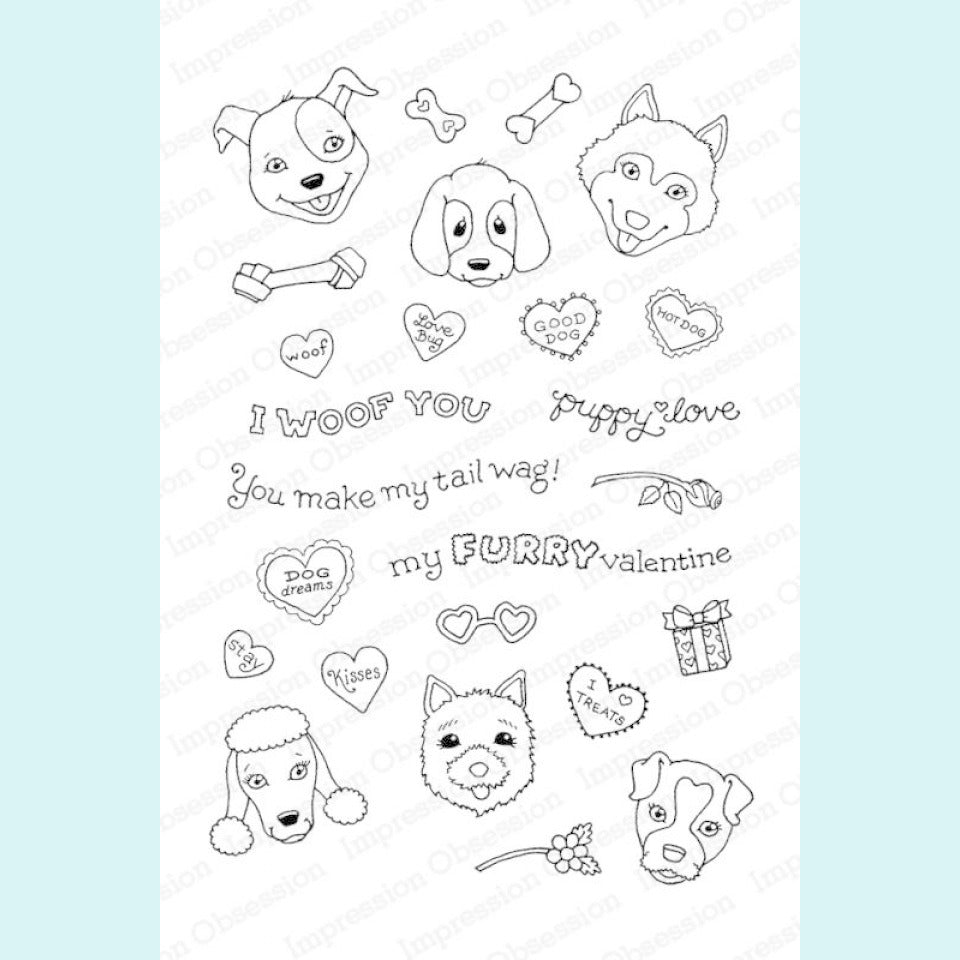 Impression Obsession - Furry Valentine Stamp and Die Bundle
