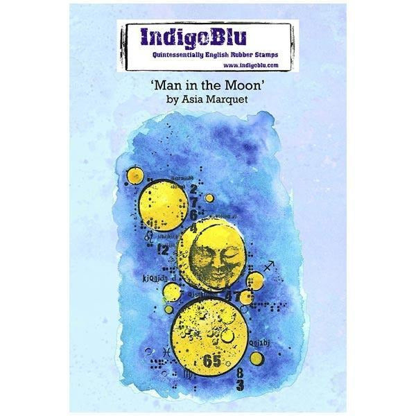 IndigoBlu - Man In The Moon Red Rubber Stamp Set by Asia Marquet