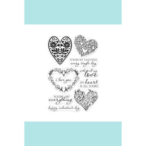 Hero Arts - All My Love Decorative Hearts Stamp