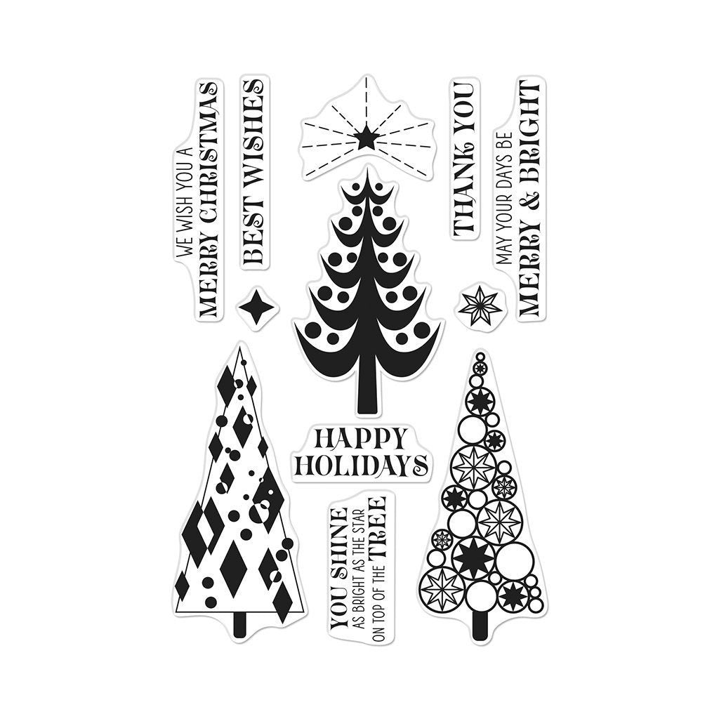 Hero Arts - Stylized Christmas Trees Stamp