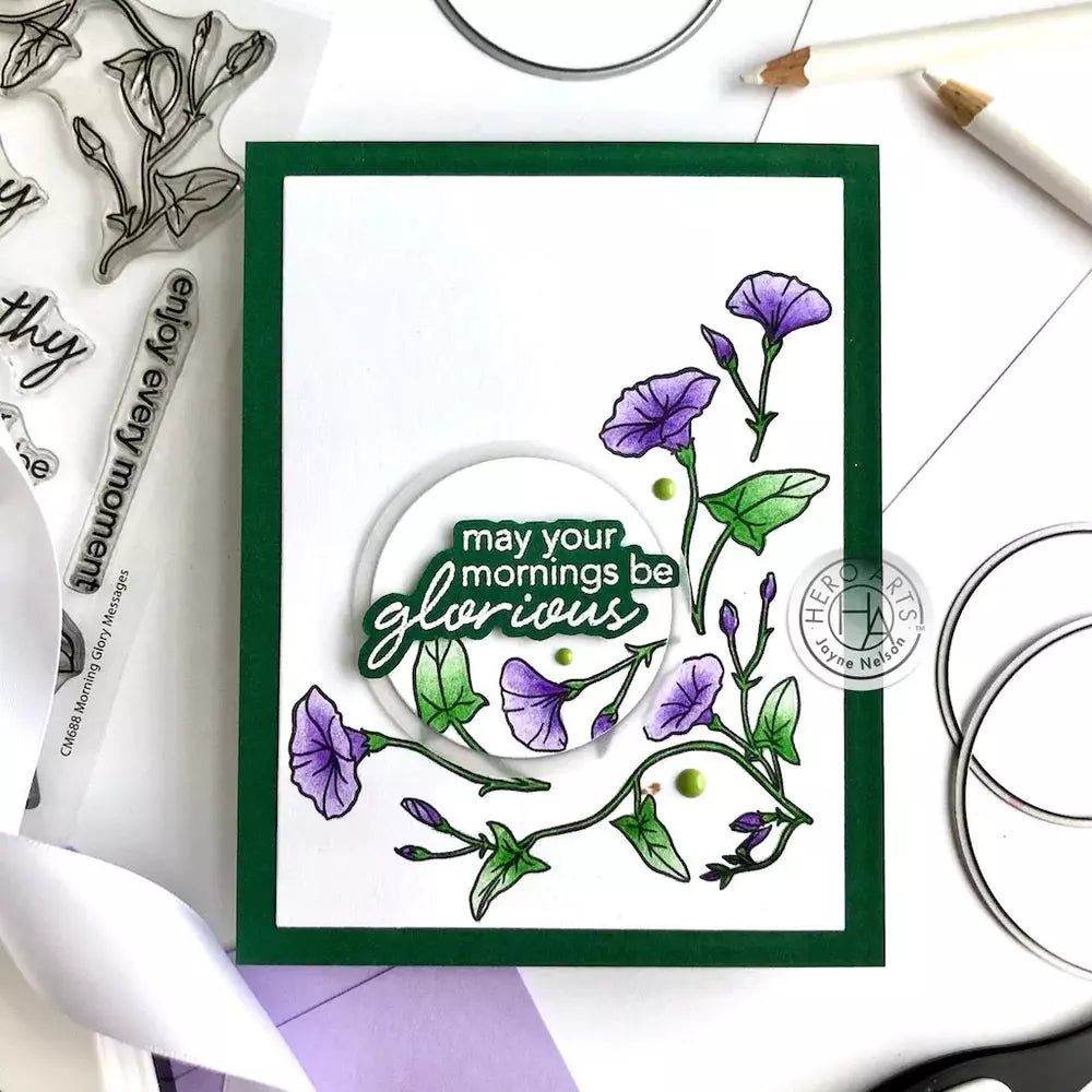 Hero Arts - Morning Glory Messages Clear Stamps