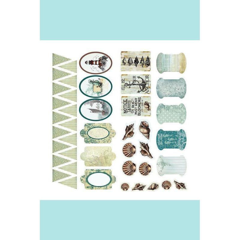 Couture Creations Sea Breeze Collection Adhesive Chipboard  