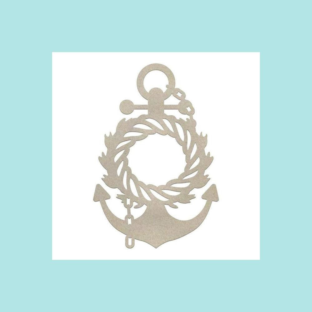White Smoke Couture Creations Seaside & Me - Wreathed Anchor - Chipboard