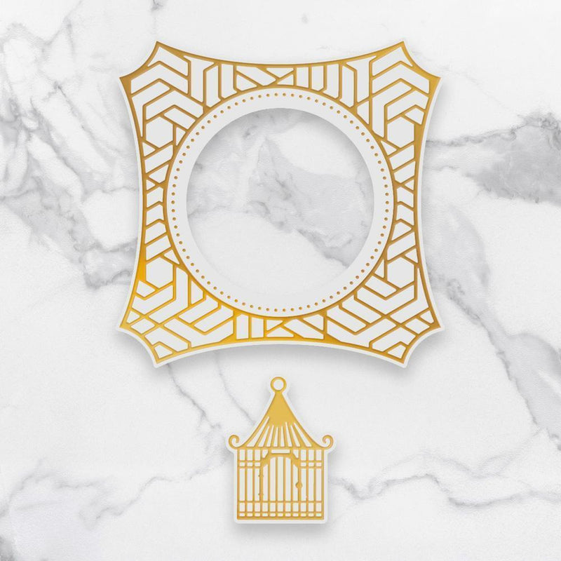 Couture Creations  - Cut, Foil & Emboss Decorative Nesting Die - Caged Frame Set