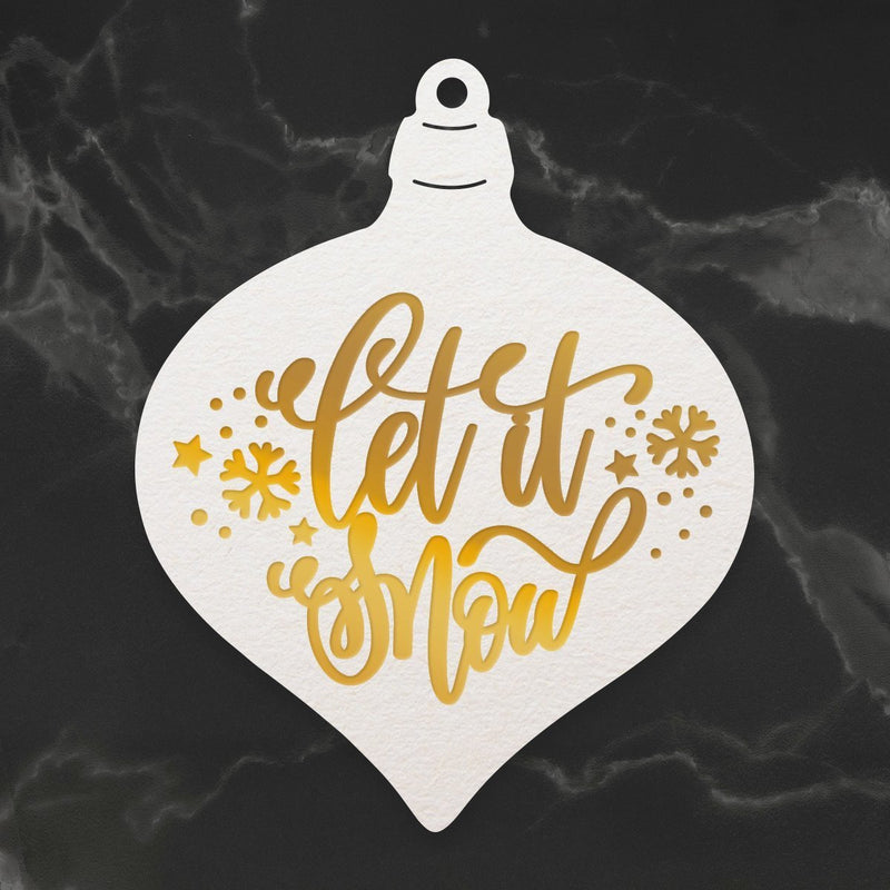 Couture Creations -  Cut, Foil and Emboss Die - Naughty or Nice Christmas Collection - Let it Snow Bauble