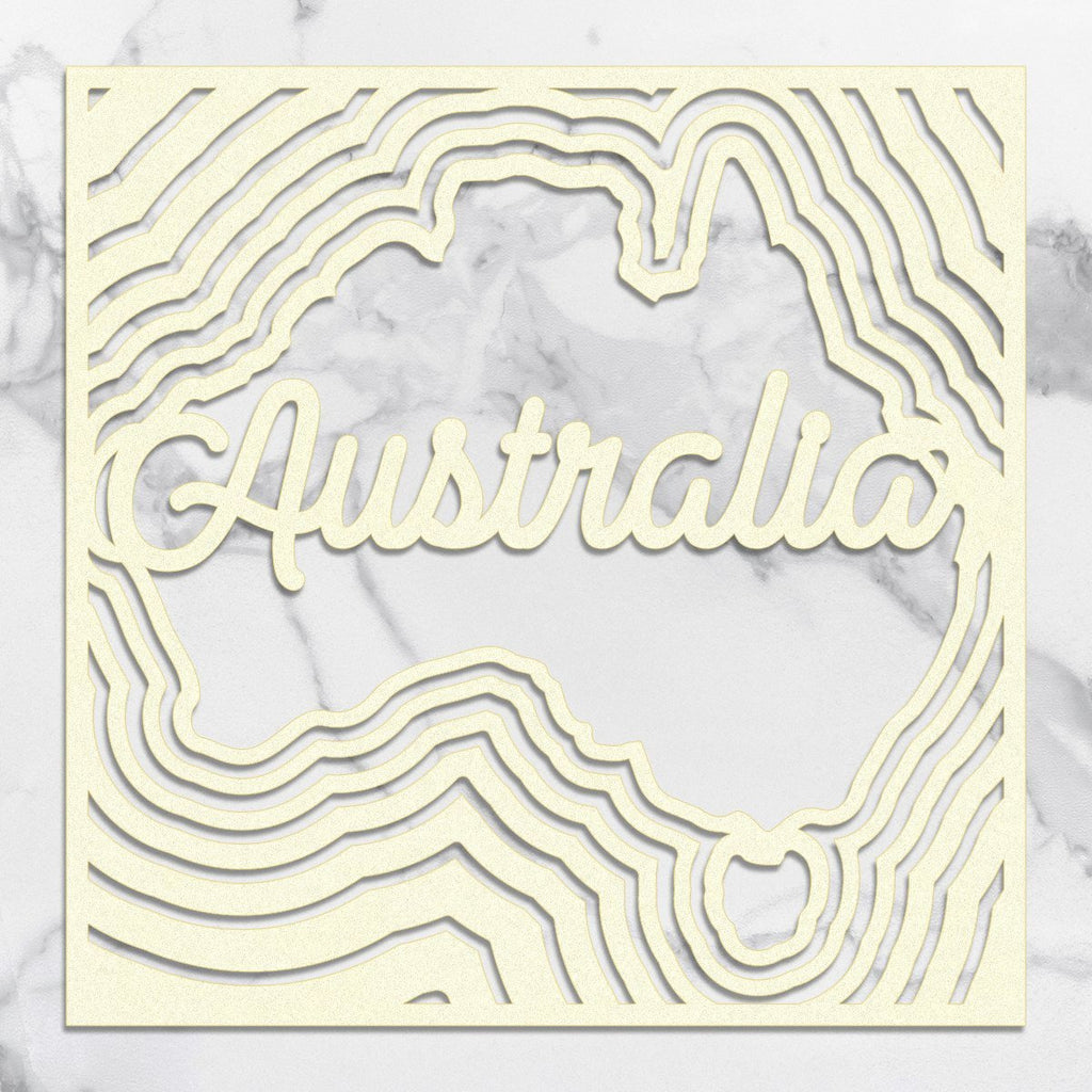 Couture Creations - Sunburnt Country - Coasterboard - Australia Square Silhouette P*