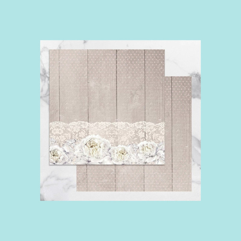 Gray Couture Creations - Peaceful Peonies - 12 x 12 in Double Sided Designer Paper