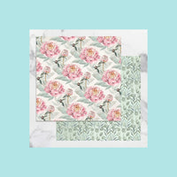 Light Pink Couture Creations - Peaceful Peonies - 12 x 12 in Double Sided Designer Paper