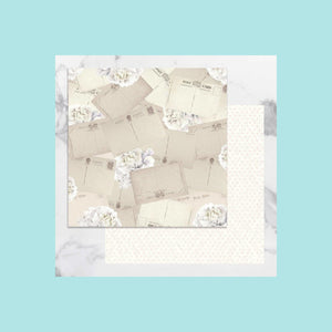 Antique White Couture Creations - Peaceful Peonies - 12 x 12 in Double Sided Designer Paper