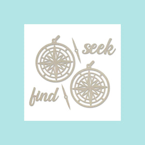 Gray Couture Creations - New Adventures - Chipboard Set - Seek and Find