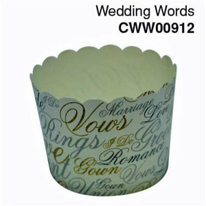 Flossy - Cupcake Case Wedding Words Carton 25pc