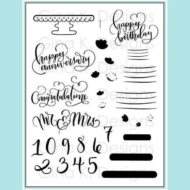 Gina K Designs - Emily Loggans Cake Toppers Stamp Set