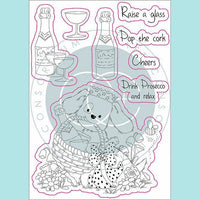Craft Consortium - The Gift of Giving - Pop the Cork - Clear Stamp Set