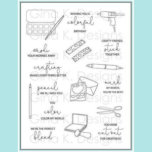 Gina K Designs - Crafty Notes Stamp Set