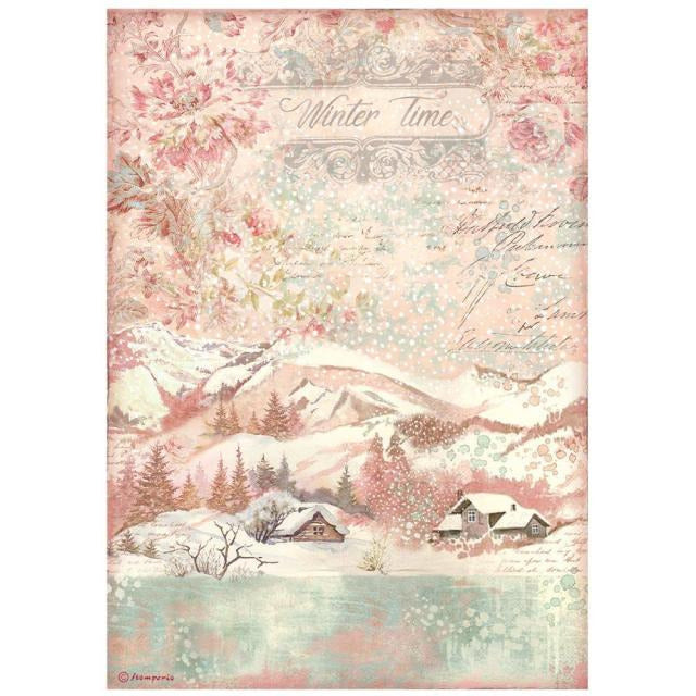 Stamperia - A4 Rice Paper Packed - Sweet Winter Time DFSA4726