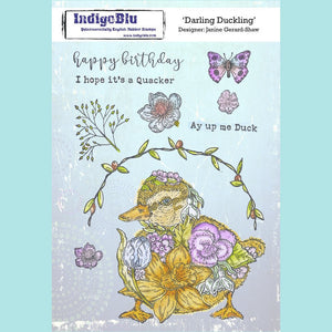 IndigoBlu Darling Duckling A5 Red Rubber Stamp by Janine Gerard-Shaw