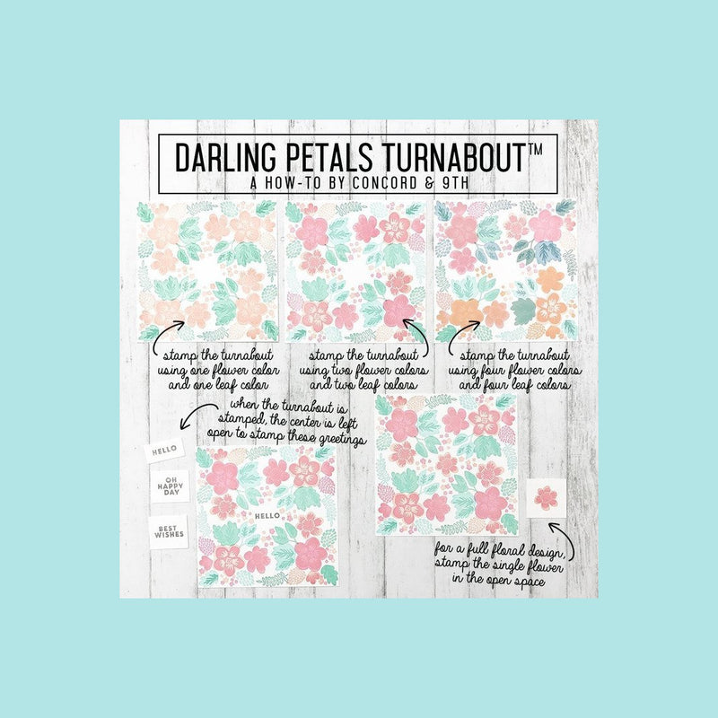 Lavender Concord & 9th - DARLING PETALS TURNABOUT™ Stamp and DARLING PETALS Die Sets
