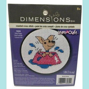 Dimensions - Cross Stitch Kit 3 in. - Perky Puppy