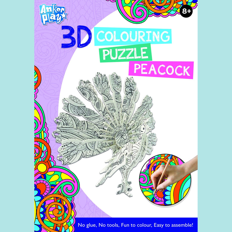 Anker Play - 3D Colouring Puzzle - Peacock