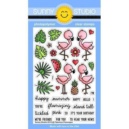 Sunny Studio Stamps - Fabulous Flamingos - Stamp 