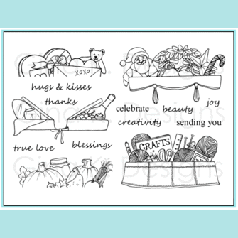 White Smoke Gina K - Clear Stamps - Basket Additions 1