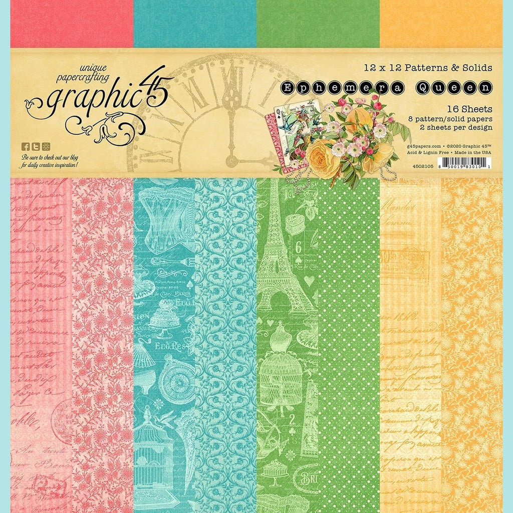 Graphic 45 - Ephemera Queen - 12x 12 Patterns & Solids