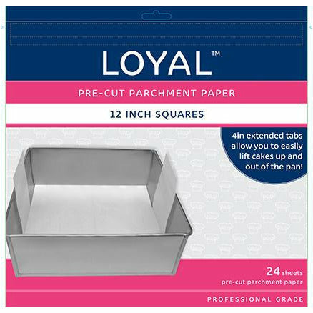 Loyal Bakeware - Pre Cut Parchment Paper 12in Square (PK24)