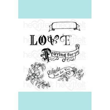 Heartfelt Creations - Banners of Love Cling Stamp Set