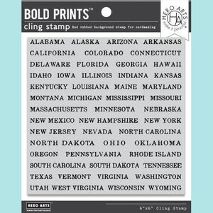 Hero Arts - Cling Rubber Stamp - State-Cation Bold Prints