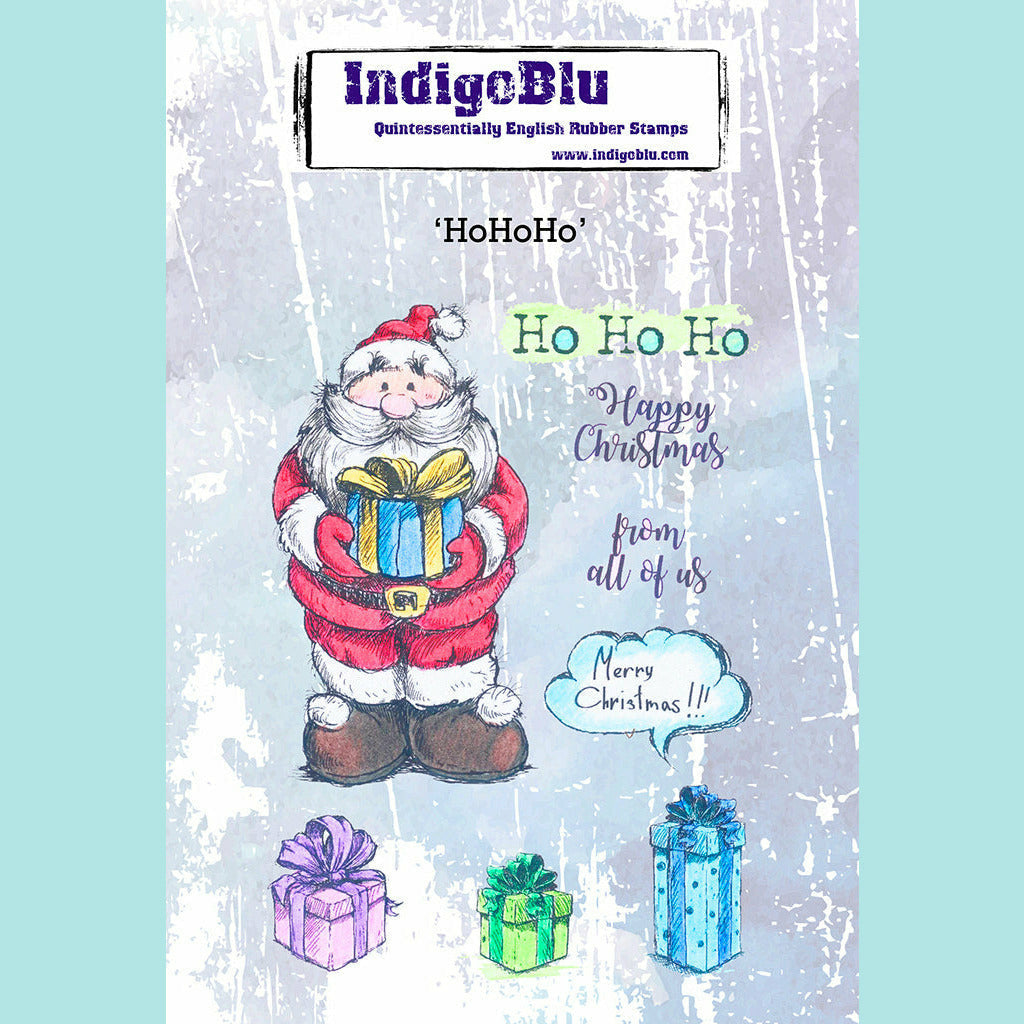 IndigoBlu - HoHoHo A6 Red Rubber Stamp by Kay Halliwell-Sutton