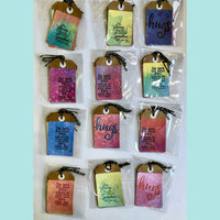 Gray Inspirational Tags made and donated by Judy Martin
