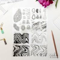 Cake and Cookie Planner Geodes, Minerals and Marble Cake Stamps