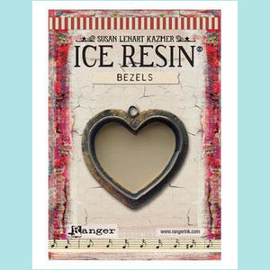 Ice Resin Foundry Bezel Collection - Milan Antique Bronze Large Heart