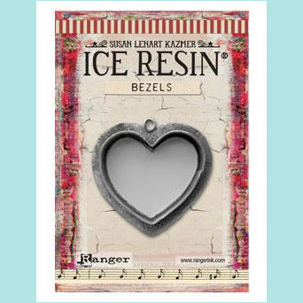 Ice Resin Foundry Bezel Collection - Milan Antique Silver Medium Heart